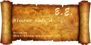 Blocher Emőd névjegykártya